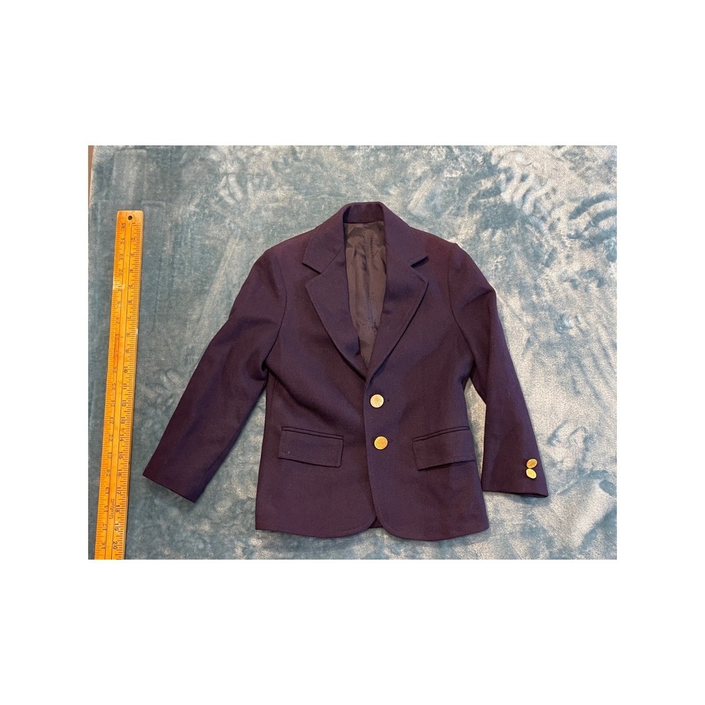 Saks Fifth Avenue Kids Vintage Navy Blue Blazer Gold Buttons Size 6 Formal Coat - Picture 6 of 7